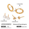 Stainless Steel Geometric Earrings Electroplated Minimalist Design For Women
