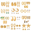 Stainless Steel Geometric Earrings Electroplated Minimalist Design For Women