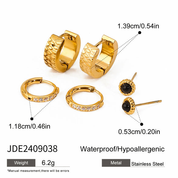 Stainless Steel Geometric Earrings Electroplated Minimalist Design For Women