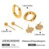 Stainless Steel Geometric Earrings Electroplated Minimalist Design For Women