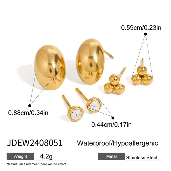 Stainless Steel Geometric Earrings Electroplated Minimalist Design For Women