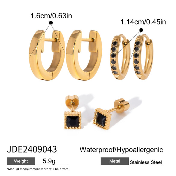 Stainless Steel Geometric Earrings Electroplated Minimalist Design For Women