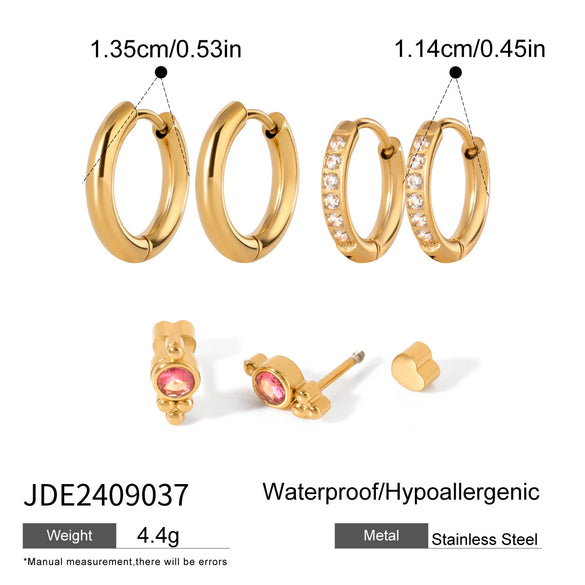 Stainless Steel Geometric Earrings Electroplated Minimalist Design For Women