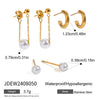 Stainless Steel Geometric Earrings Electroplated Minimalist Design For Women