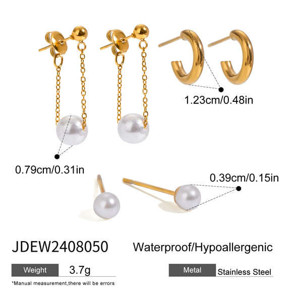 Stainless Steel Geometric Earrings Electroplated Minimalist Design For Women
