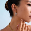 Stainless Steel Geometric Earrings Electroplating Design Light Luxury Highend Niche Colormatching Women's