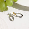 Stainless Steel Geometric Earrings Electroplating Design Light Luxury Highend Niche Colormatching Women's