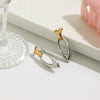 Stainless Steel Geometric Earrings Electroplating Design Light Luxury Highend Niche Colormatching Women's