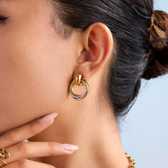 Stainless Steel Geometric Earrings Electroplating Jewelry