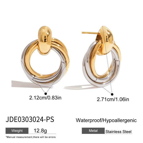 Stainless Steel Geometric Earrings Electroplating Jewelry