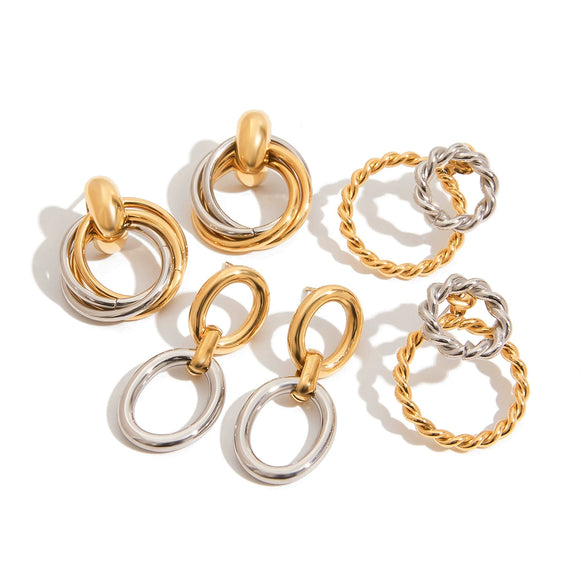 Stainless Steel Geometric Earrings Electroplating Jewelry