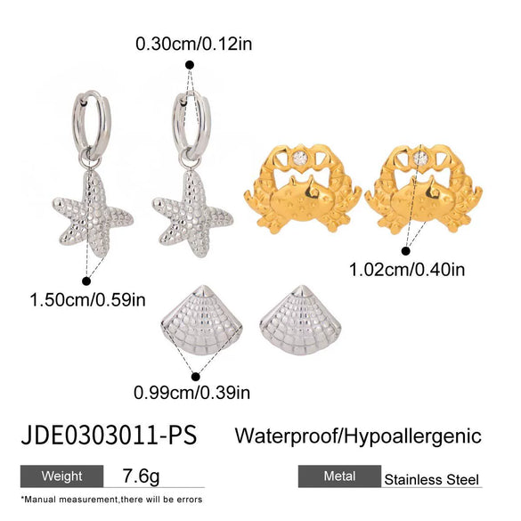 Stainless Steel Geometric Earrings Electroplating Light Luxury Highend Original Design Niche Animal Style For Women