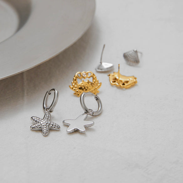 Stainless Steel Geometric Earrings Electroplating Light Luxury Highend Original Design Niche Animal Style For Women