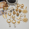 Stainless Steel Geometric Earrings For Women Electroplated Jewelry