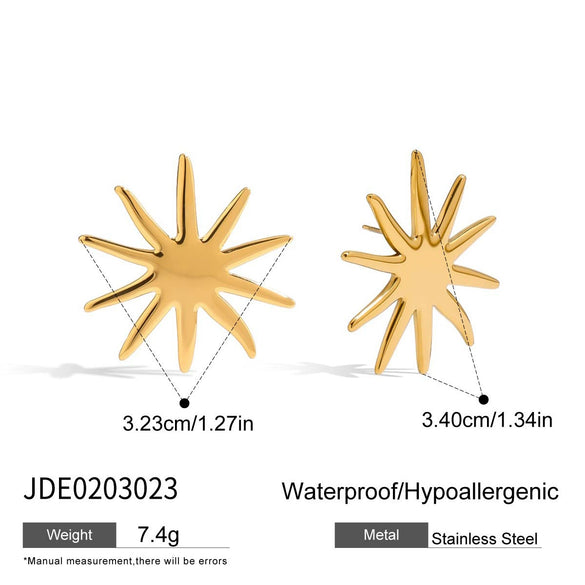 Stainless Steel Geometric Earrings For Women Electroplated Light Luxury Style