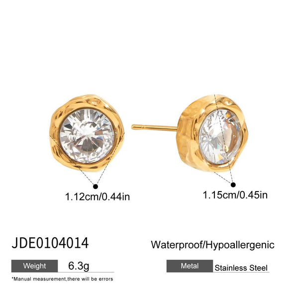 Stainless Steel Geometric Earrings For Women With Electroplating And Original Design