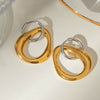 Stainless Steel Geometric Earrings For Women With Electroplating