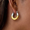 Stainless Steel Geometric Earrings For Women With Electroplating