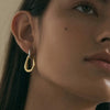 Stainless Steel Geometric Earrings For Women With Electroplating