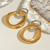 Stainless Steel Geometric Earrings For Women With Electroplating