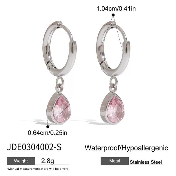 Stainless Steel Geometric Earrings Light Luxury Electroplating Design For Women