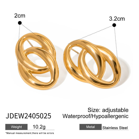 Stainless Steel Geometric Earrings Light Luxury Electroplating Design Sense Niche Women's