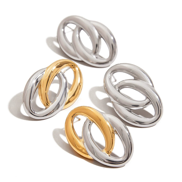 Stainless Steel Geometric Earrings Light Luxury Electroplating Design Sense Niche Women's