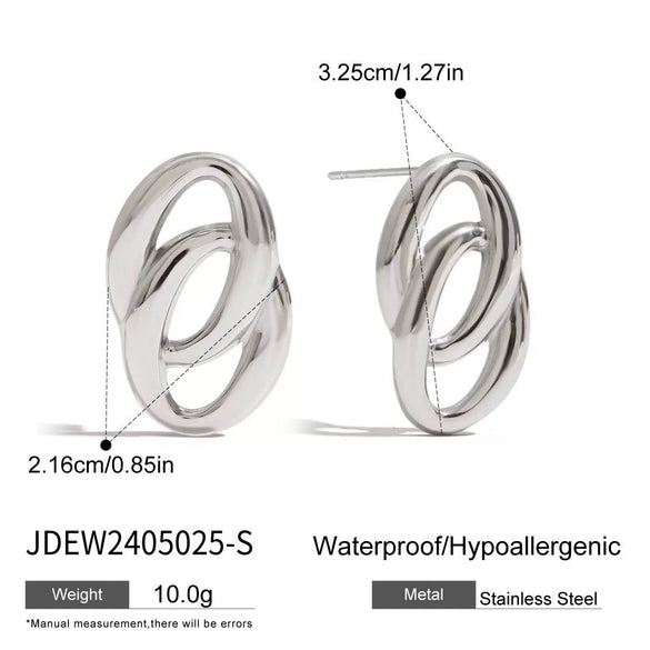 Stainless Steel Geometric Earrings Light Luxury Electroplating Design Sense Niche Women's