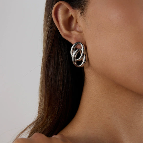 Stainless Steel Geometric Earrings Light Luxury Electroplating Design Sense Niche Women's