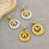 Stainless Steel Geometric Earrings Plated With 18K Gold And Silver French Retro Style Women's Fashion Jewelry
