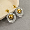 Stainless Steel Geometric Earrings Plated With 18K Gold And Silver French Retro Style Women's Fashion Jewelry