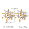 Stainless Steel Geometric Earrings With Electroplating For Women