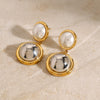 Stainless Steel Geometric Earrings With Electroplating For Women