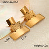 Stainless Steel Geometric Earrings With Electroplating Light Luxury Three Layer Stitching Style For Women