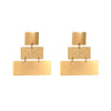 Stainless Steel Geometric Earrings With Electroplating Light Luxury Three Layer Stitching Style For Women