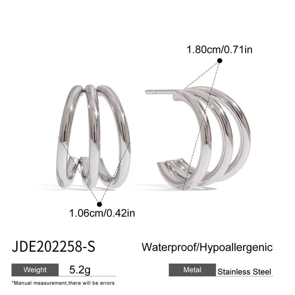 Stainless Steel Geometric Earrings With Electroplating Minimalist Design Light Luxury Highend Jewelry