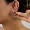 Stainless Steel Geometric Earrings With Electroplating Minimalist Design Light Luxury Highend Jewelry