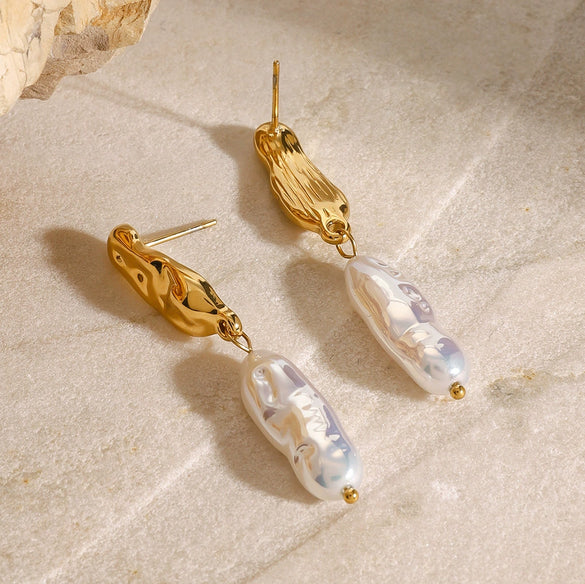Stainless Steel Geometric Earrings With Electroplating Treatment