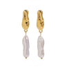 Stainless Steel Geometric Earrings With Electroplating Treatment