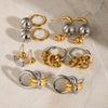 Stainless Steel Geometric Earrings With Electroplating Treatment