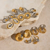 Stainless Steel Geometric Earrings With Electroplating Treatment