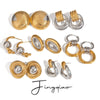 Stainless Steel Geometric Earrings With Electroplating Treatment