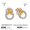 Stainless Steel Geometric Earrings With Electroplating Treatment