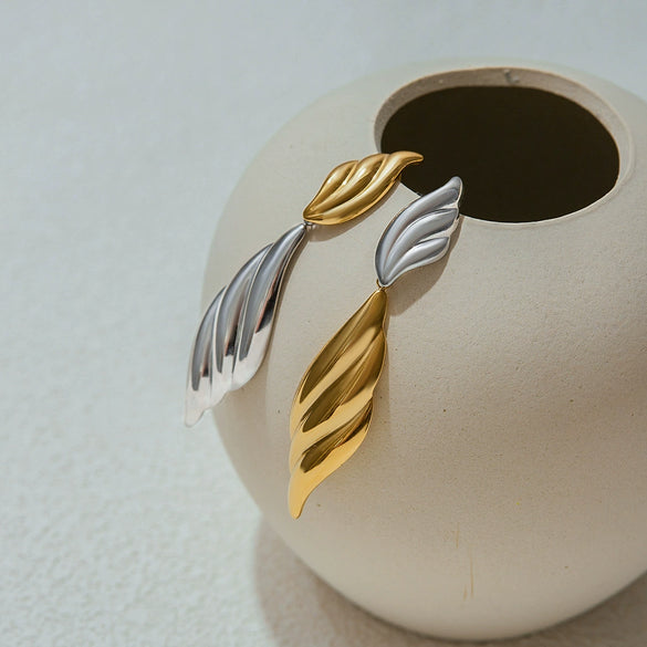 Stainless Steel Geometric Earrings With Electroplating