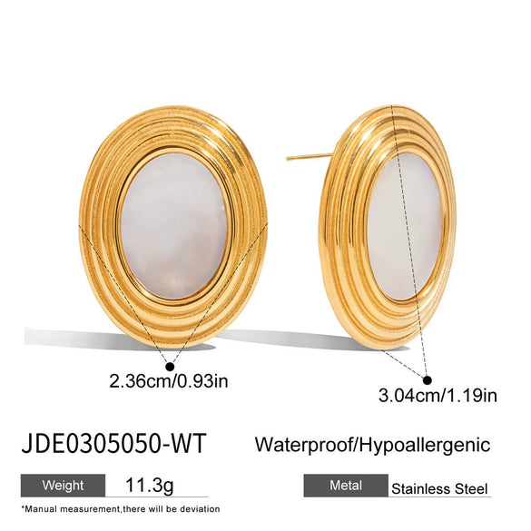 Stainless Steel Geometric Earrings With French Retro Style And Electroplating Processing