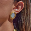 Stainless Steel Geometric Earrings With French Retro Style And Electroplating Processing