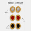 Stainless Steel Geometric Earrings With French Retro Style And Electroplating Processing