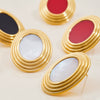 Stainless Steel Geometric Earrings With French Retro Style And Electroplating Processing