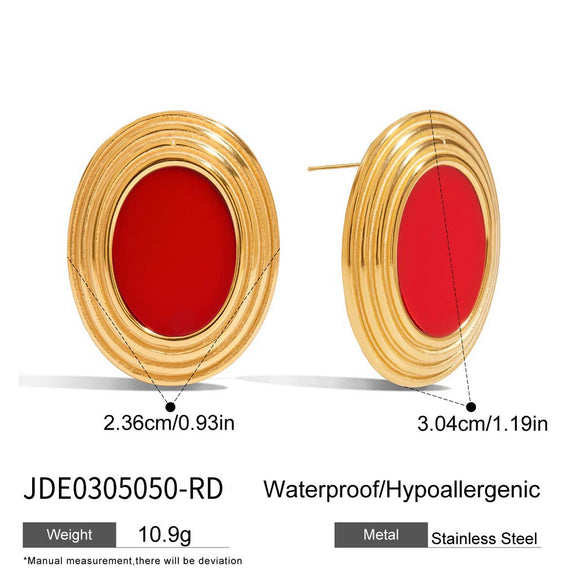 Stainless Steel Geometric Earrings With French Retro Style And Electroplating Processing
