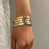 Stainless Steel Geometric Electroplated Buckle Bracelet